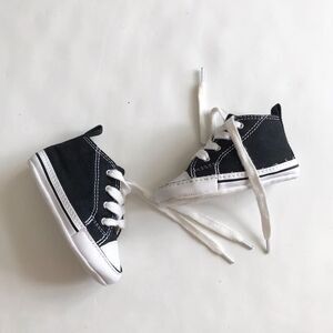Converse black soft sole  lackey up shoes VGUC- light stain size 3 baby